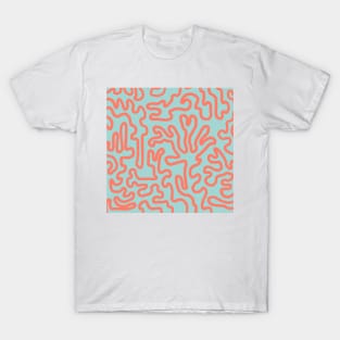 Coral lines abstract pattern T-Shirt